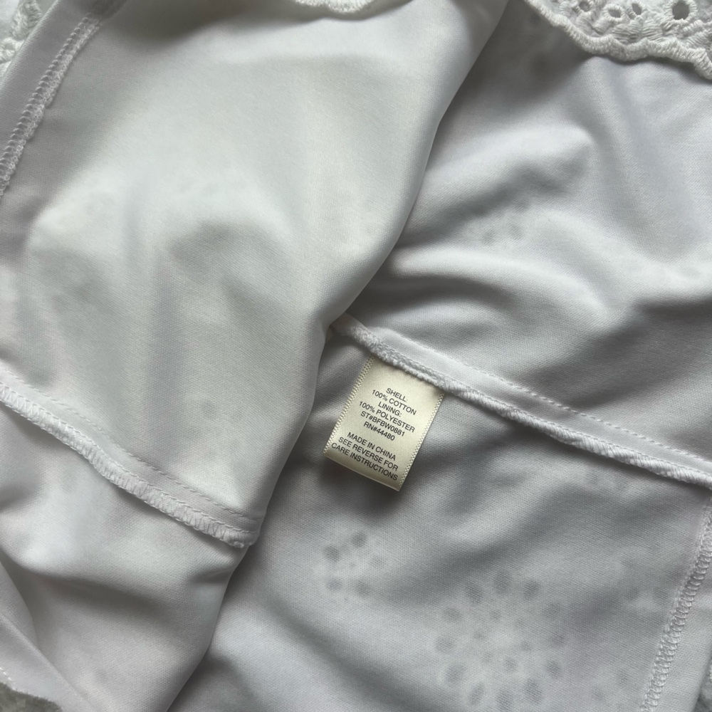 Love, Fire White Eyelet Embroidered A-Line Cotton Skirt Juniors Large - Picture 12 of 13
